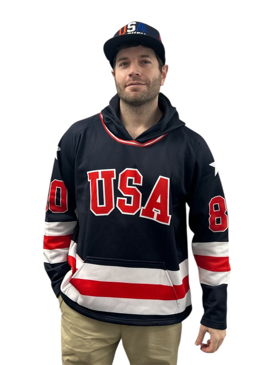 USA Hockey Miracle on Ice 1980 Authentic Navy Adult Hoodie