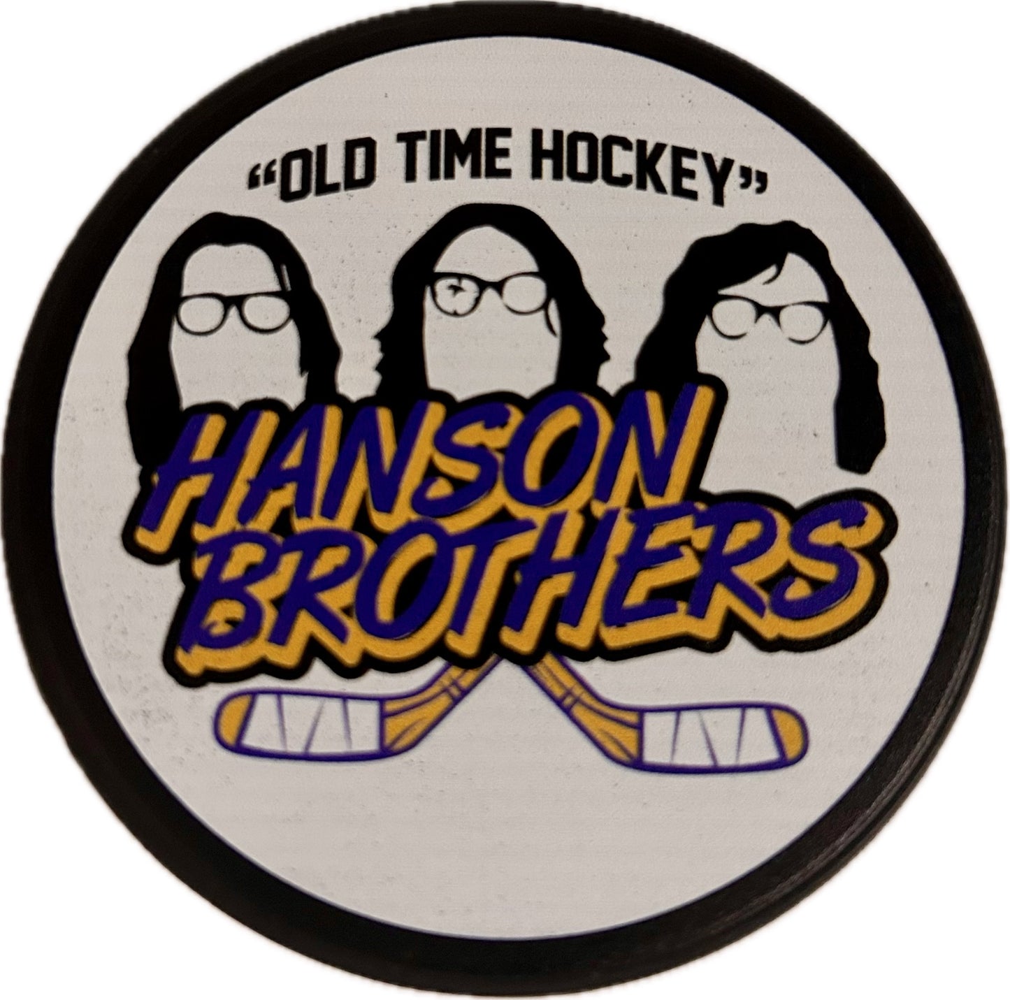 Slap Shot Chiefs Hanson Brothers Hockey Puck