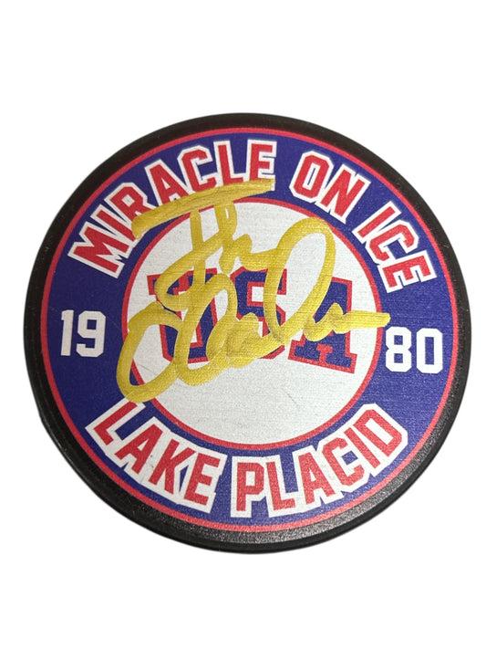 Jack O'Callahan Miracle on Ice 1980 USA Lake Placid Hockey Puck - Signed