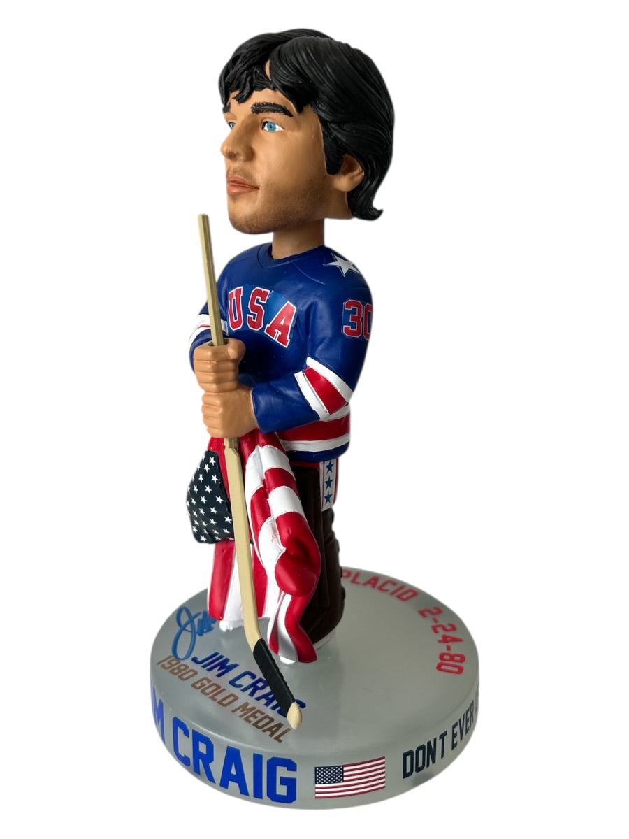 Jim Craig Signed 1980 Olympics Lake Placid Gold Medal “Miracle On Ice”. Officially Bobblehead Edition of 144 - Ships by 9/01/25