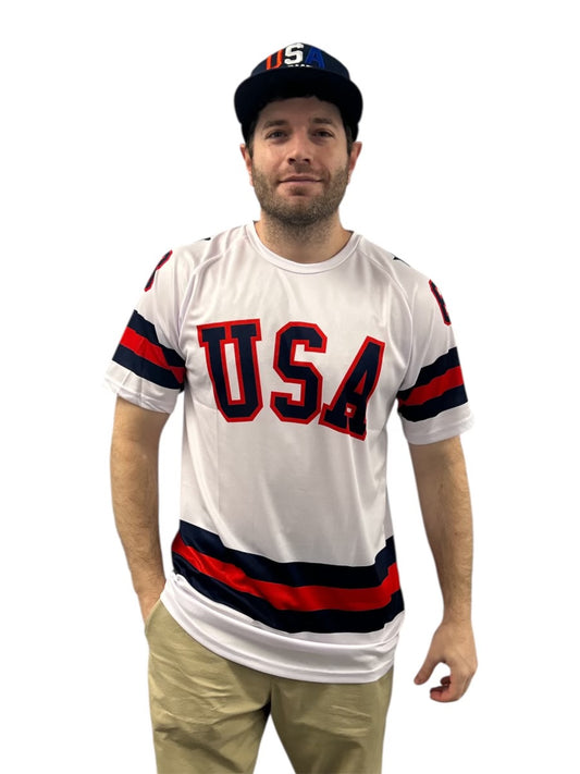 USA Hockey Adult Miracle on Ice 1980 Team Jersey Authentic White Tee