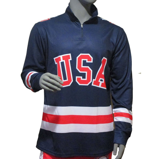USA Hockey Adult Miracle on Ice 1980 Team Jersey Navy 1/4 Zip Pullover