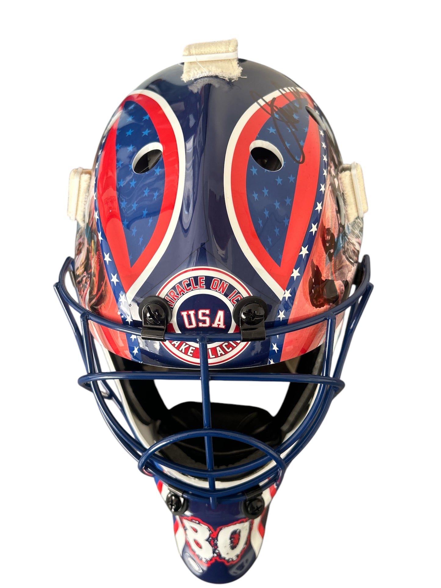 Jim Craig Signed Miracle on Ice Blue cage Goalie Mask