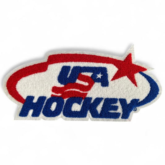 USA Hockey  Logo Chenille Heat Seal Patch 11"X5"