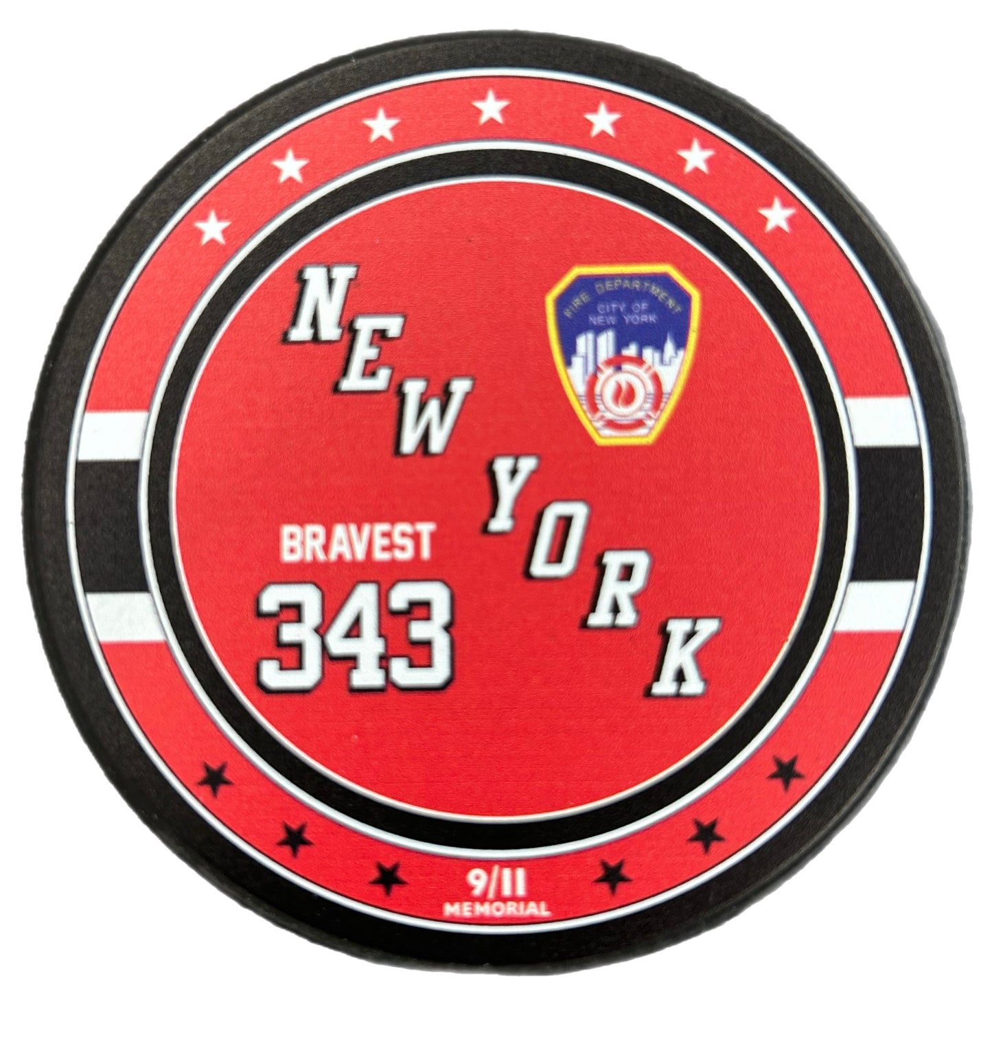 FDNY 343 Official 9/11 Memorial Hockey Puck to Commemorate The 343 Lives Lost