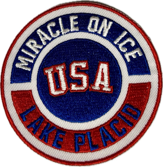 Miracle on Ice 1980 Round Embroidery Heat Seal Patch 3"