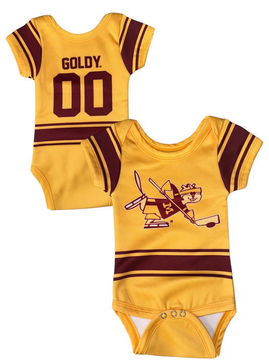 University of Minnesota Golden Gophers Official Hockey Skate Logo Baby Onecie