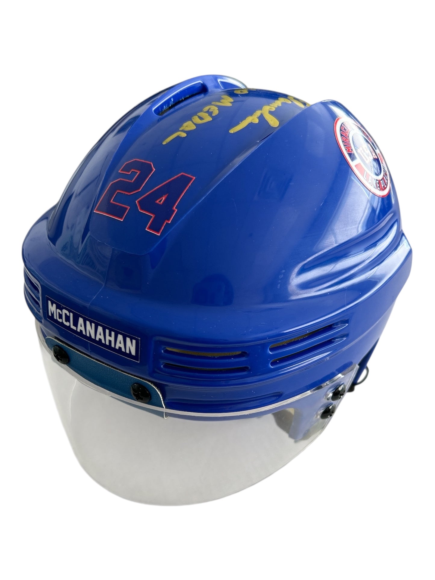 Rob McClanahan USA Hockey Miracle on Ice Blue Mini Hockey Helmet Hand Signed