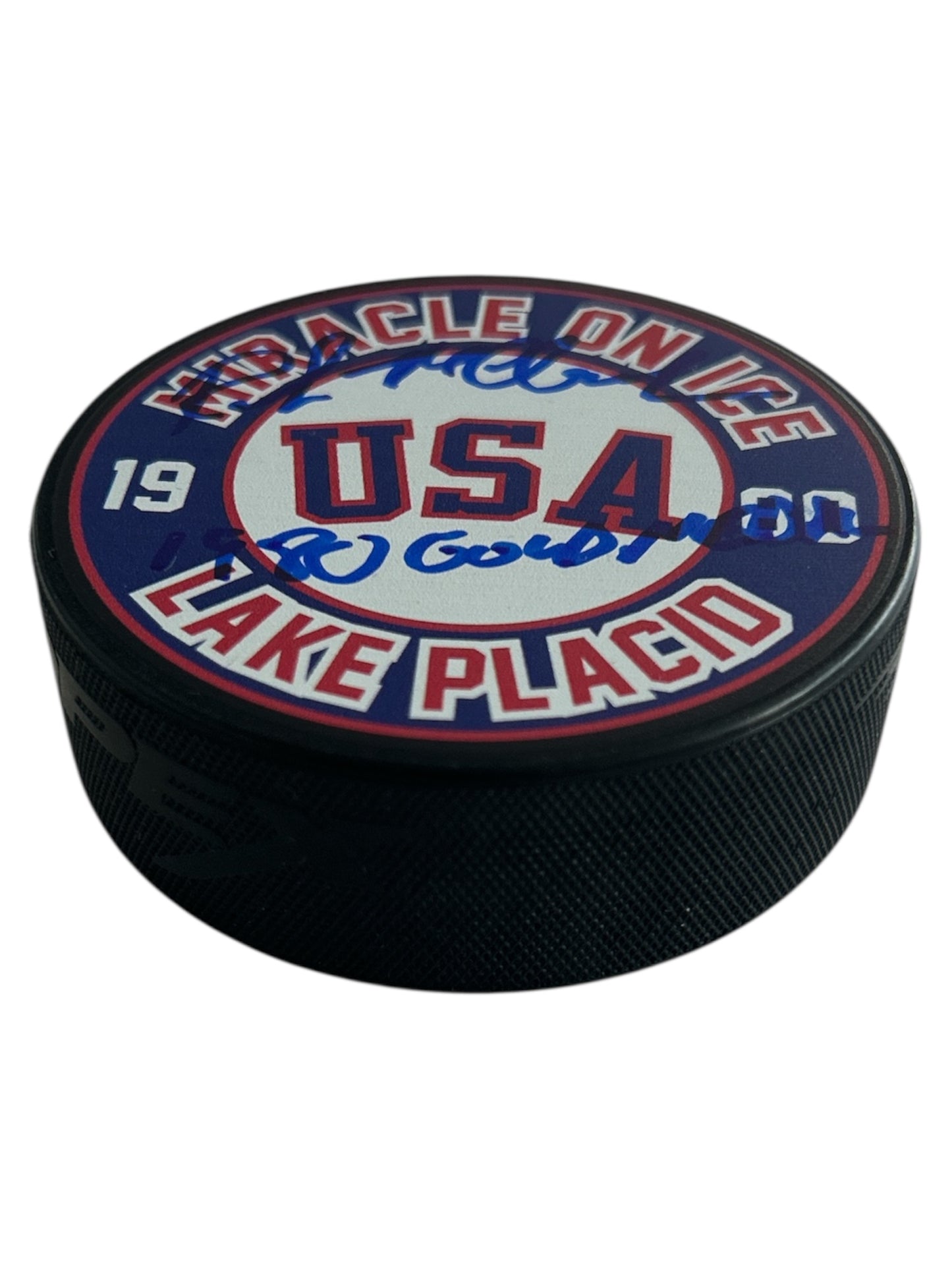 Rob McClanahan Miracle on Ice 1980 USA Lake Placid Hockey Puck - Signed