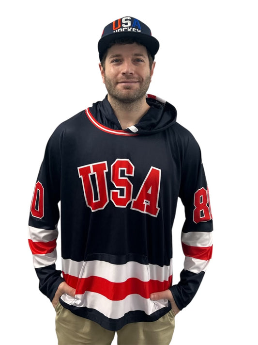 Miracle on Ice USA Hockey 1980 Lightweight Navy Hoodie