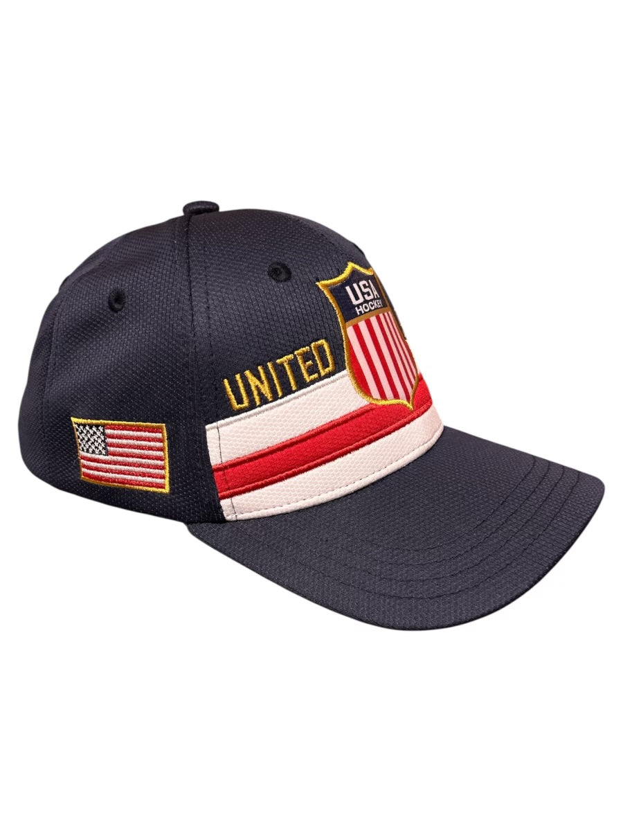 USA Hockey Shield Official Licensed Stripe Cap