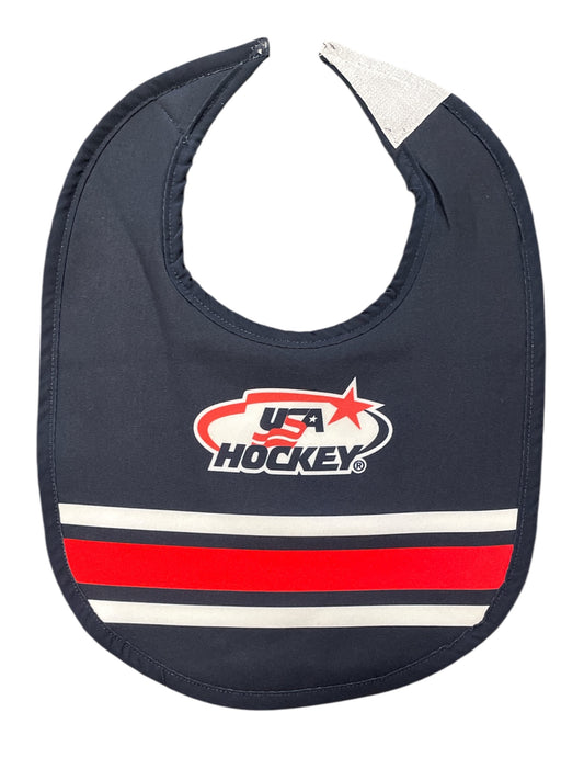 USA Hockey Logo Official Navy Baby Bib