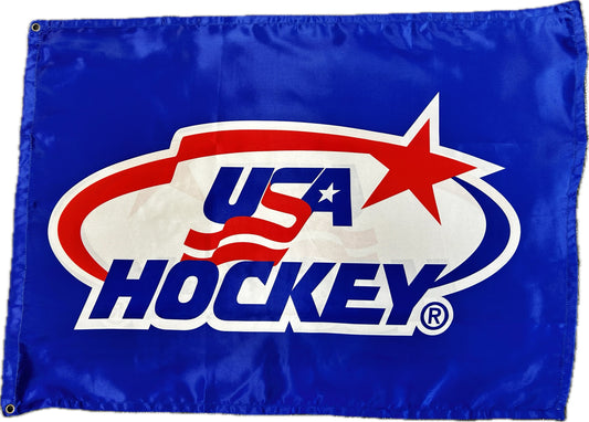 USA Hockey Logo Official Licensed Team Flag Size: 24" Tall X 36" Long