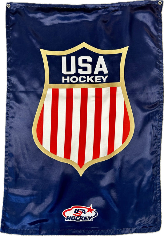 USA Hockey Shield Officially Licensed Logo Flag Size: 36" Tall X 24" Long