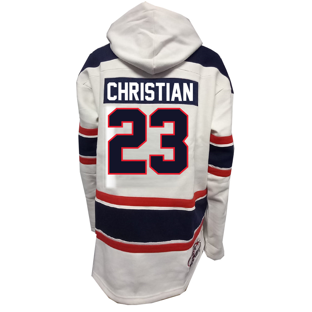 Dave Christian USA Hockey Miracle on Ice 1980 Official Lace Hoodie- White