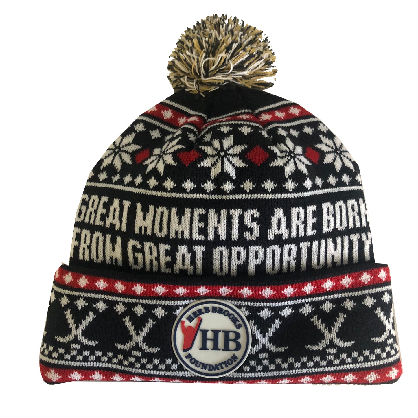 Herb Brooks Great Moments Miracle on Ice Knit Cap- Grey/Navy