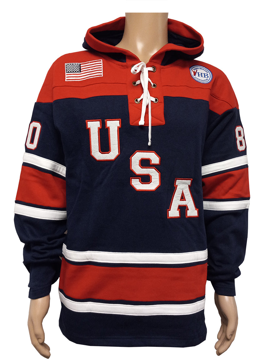 Herb Brooks Miracle 1980 Lace Vintage Navy Hoodie