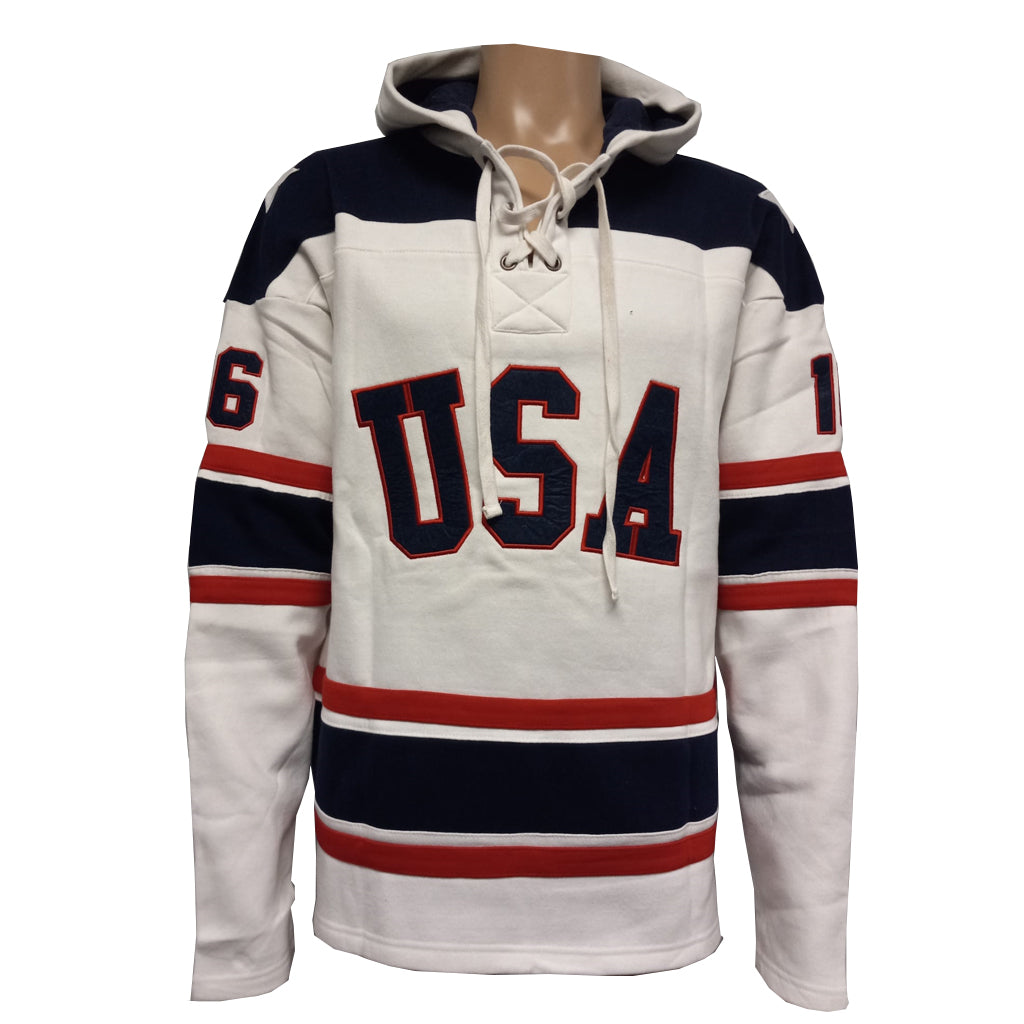 Mark Pavelich USA Hockey Miracle on Ice 1980 Official Lace Hoodie