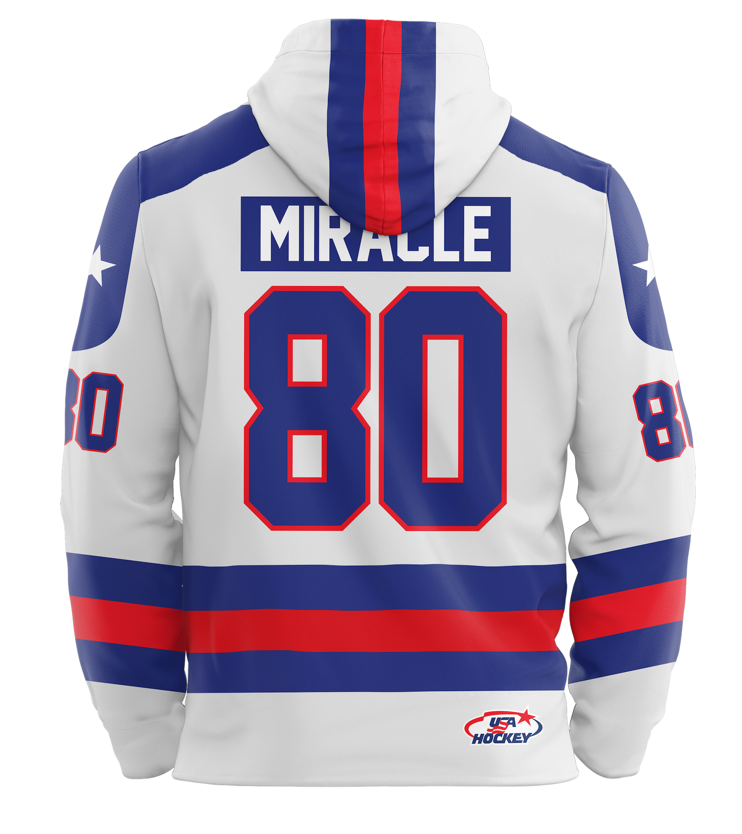 USA Hockey Miracle on Ice 1980 Jersey Authentic Hoodie Youth - White