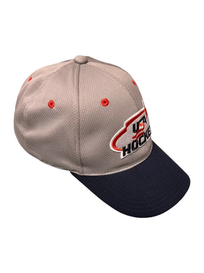 USA Hockey Official Logo Navy and Gray Hat