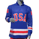 Mark Pavelich USA Hockey Miracle on Ice 1980 Official 1/4 Zip Pullover XL- Blue