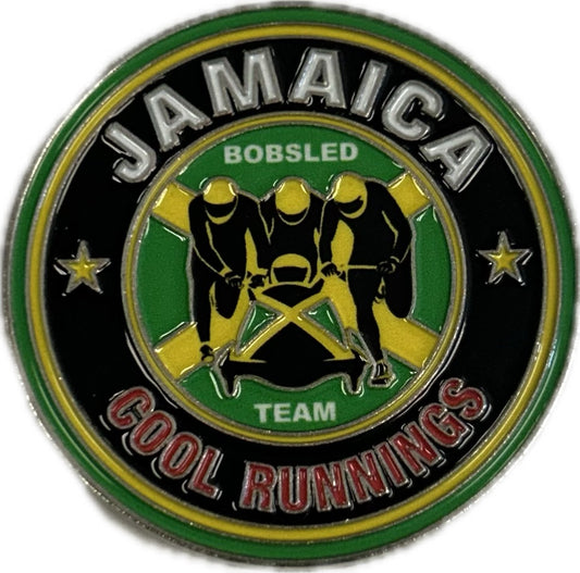 Cool Runnings Movie Jamaica Bobsled Official Round Logo Lapel Pin 1.5"