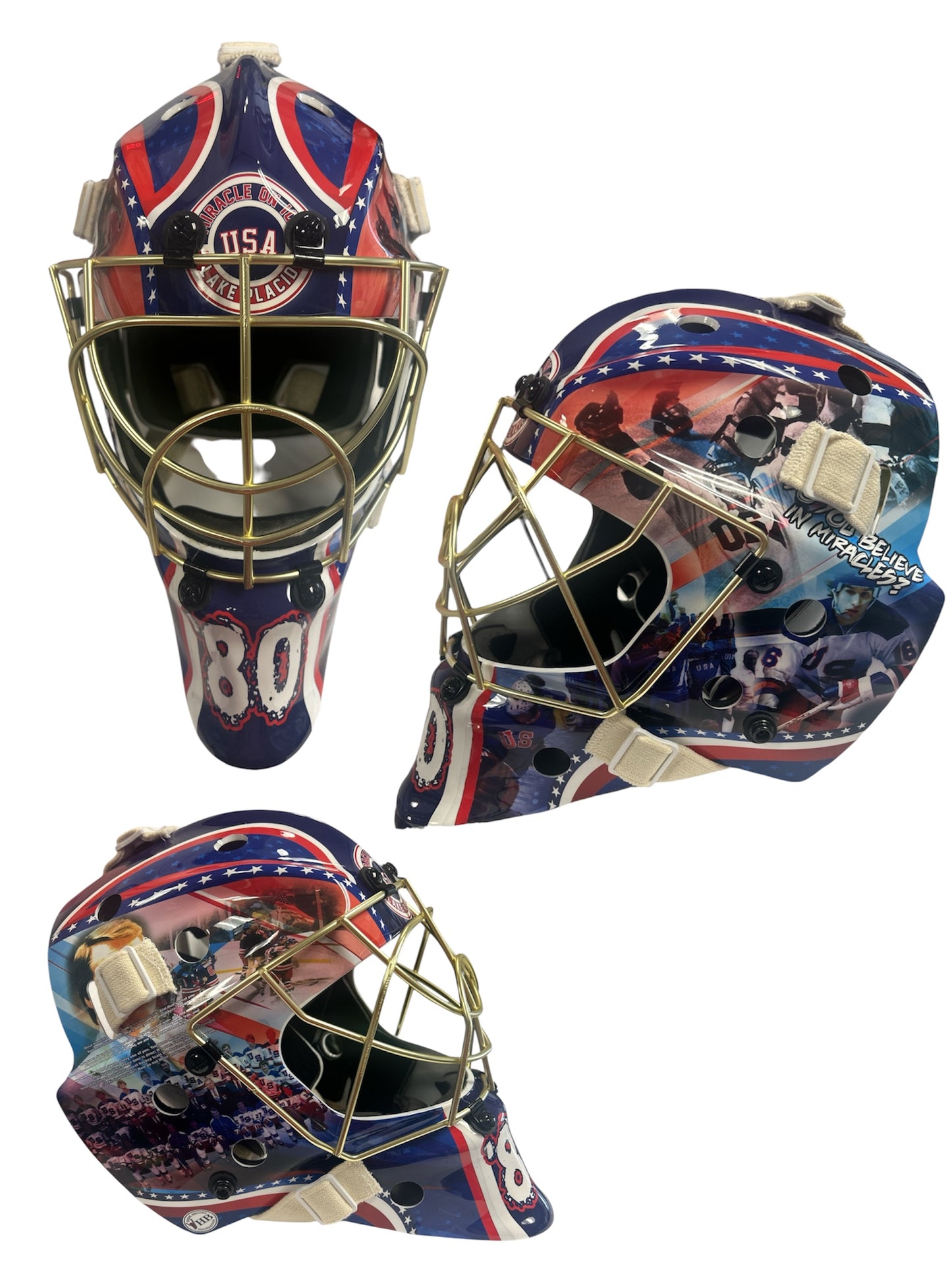 Miracle on Ice Gold Cage Goalie Mask