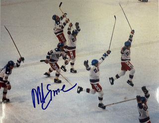 Mike Eruzione Miracle on Ice 1980 USA Hockey Team Celebration Signed Photo 8X10