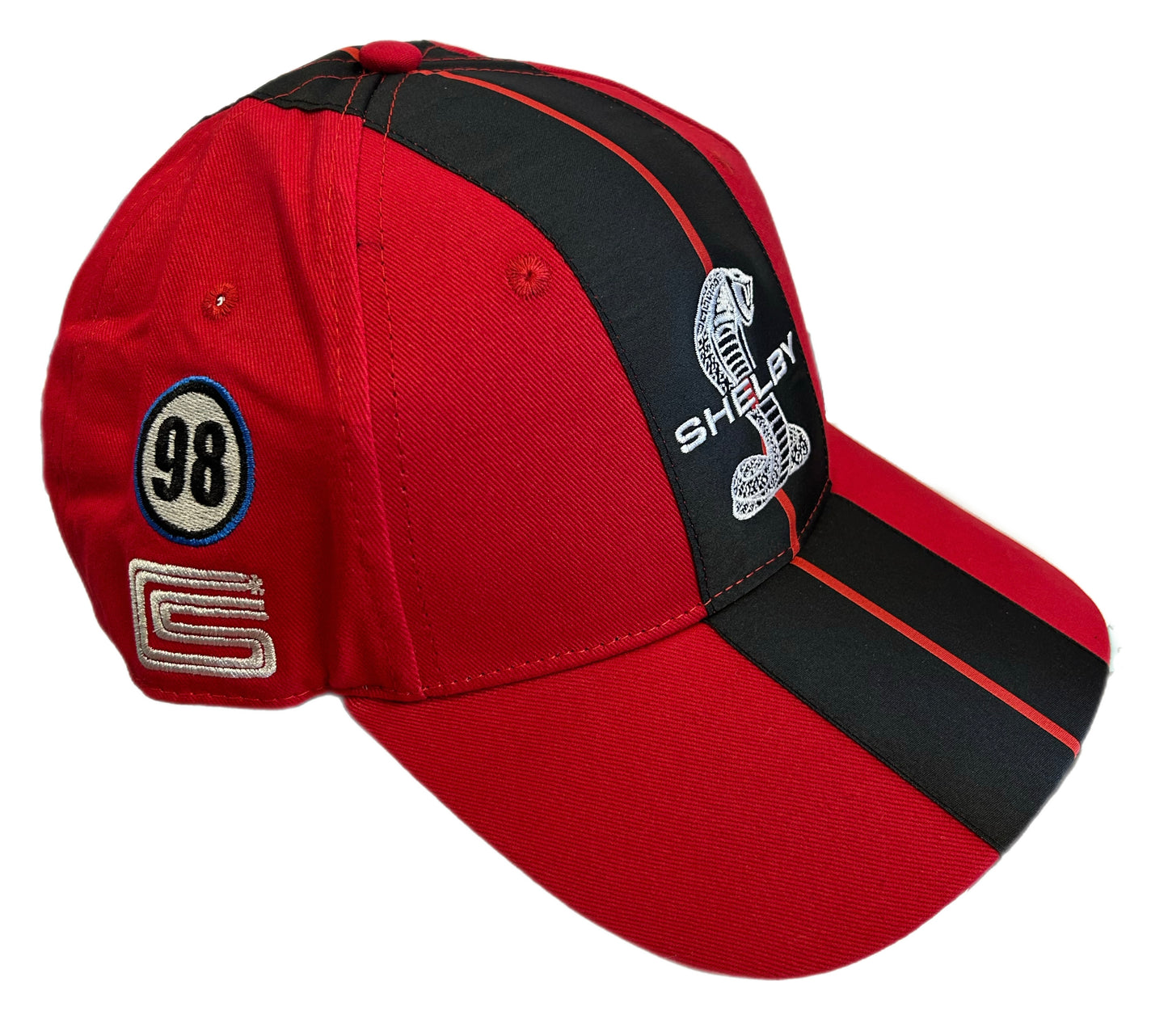 Shelby Cobra Official Red Hat- Black stripes