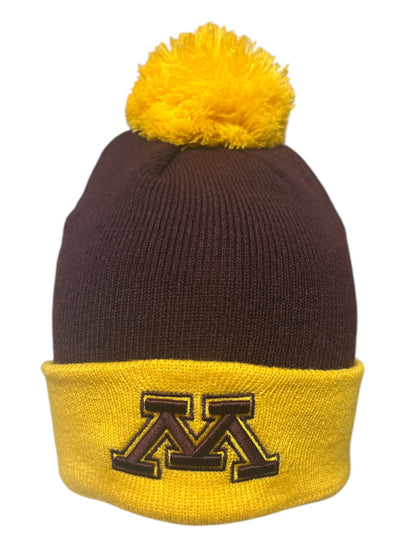 University of Minnesota Golden Gophers Official Hockey Goldy Pom Pom Knit Hat