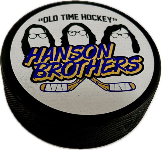 Slap Shot Chiefs Hanson Brothers Hockey Puck