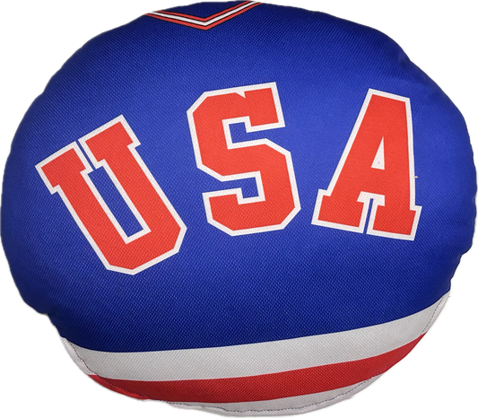 USA Hockey Miracle on Ice 1980 Official 15 Inches Round Pillow - Blue