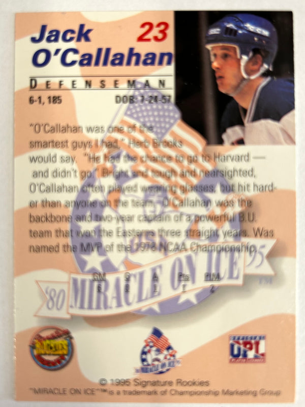 Jack O'Callahan Miracle on Ice 1980 USA Hockey Trading Card #23 Hand Signed - OPL