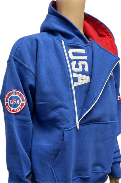 1980 Miracle on Ice  45th Anniversary (1980-2025) Official Side Zip Hoodie Embroidered