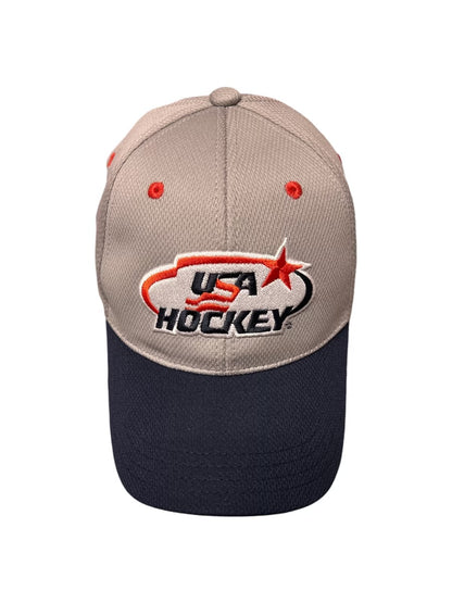 USA Hockey Official Logo Navy and Gray Hat