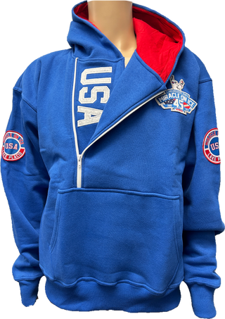 1980 Miracle on Ice  45th Anniversary (1980-2025) Official Side Zip Hoodie Embroidered