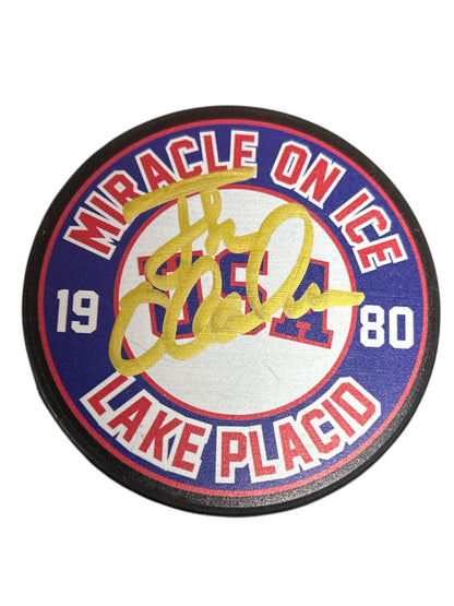 Jack O'Callahan Miracle on Ice 1980 USA Lake Placid Hockey Puck - Signed
