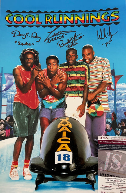 Cool Runnings Movie Jamaica Bobsled Official Cast Signed 11x17 Mini Poster