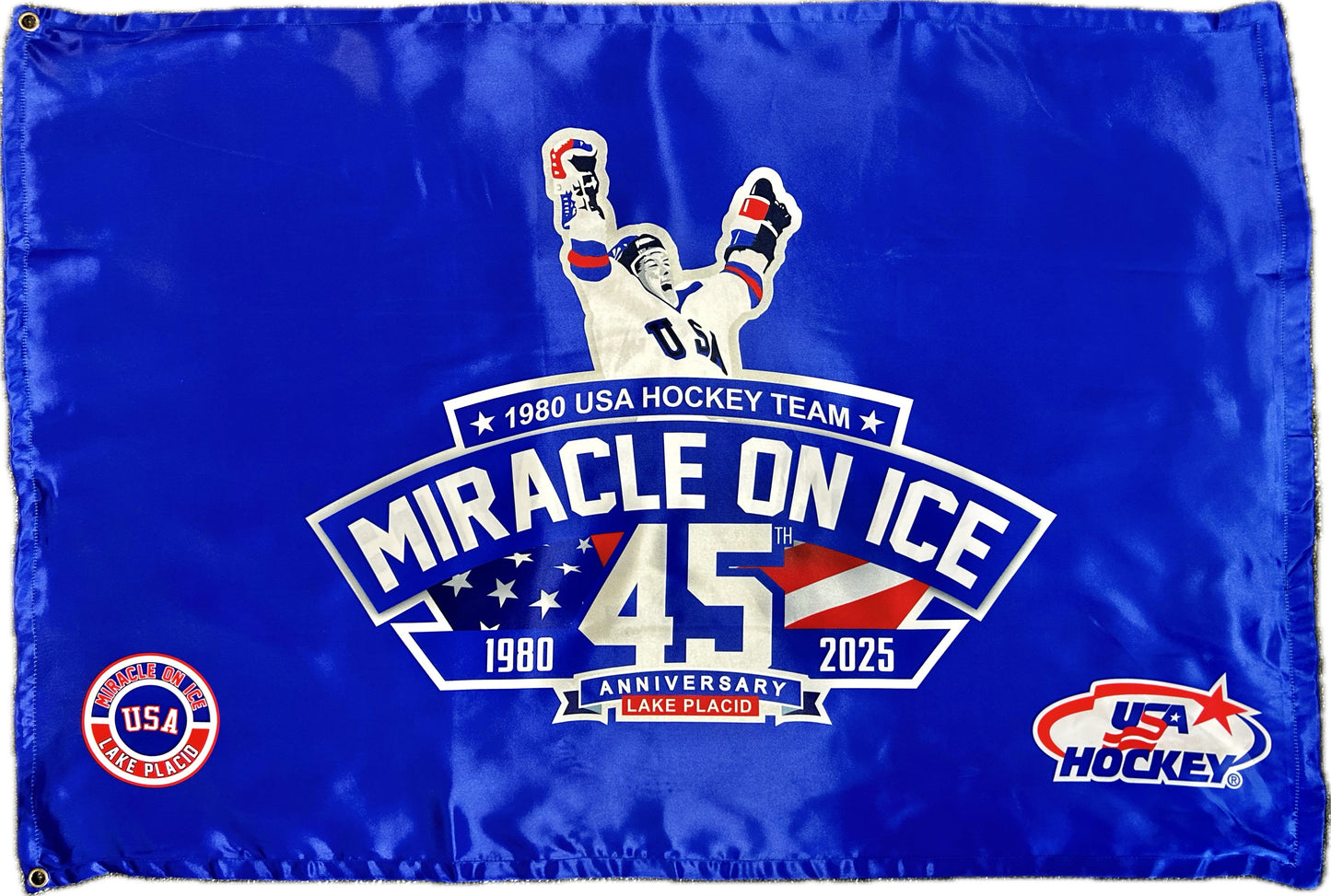 1980 Miracle on Ice  45th Anniversary (1980-2025) Official Flag Size: 24" X 36"