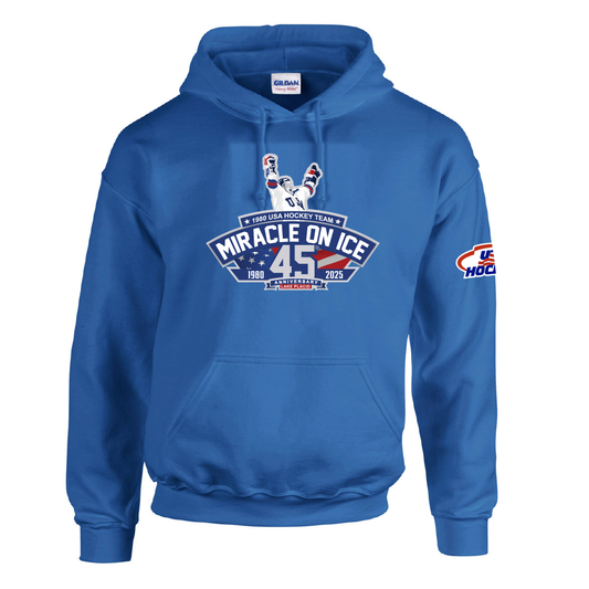 1980 Miracle on Ice 45th Anniversary (1980-2025) Hoodie - Blue