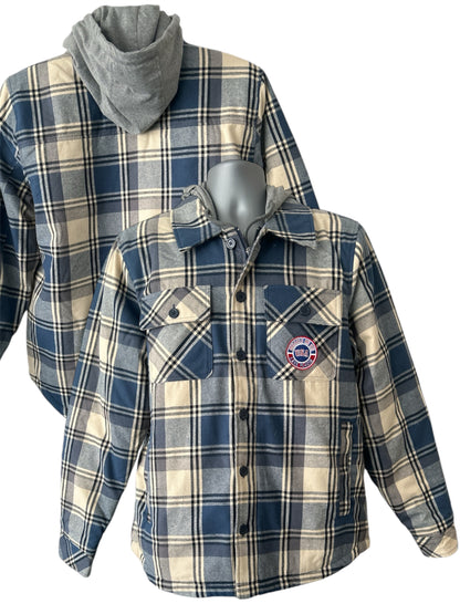 Official USA Hockey Miracle on Ice Plaid Royal Sherpa Hooded Jacket