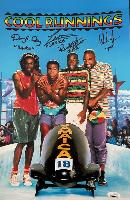 Cool Runnings Movie Jamaica Bobsled Official Cast Signed 11x17 Mini Poster