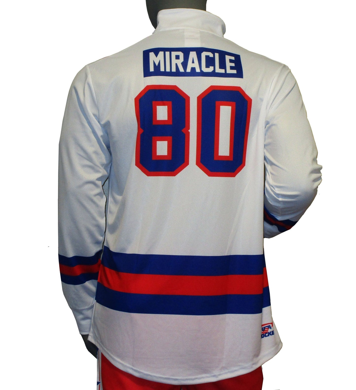 USA Hockey Adult Miracle on Ice 1980 Team Jersey White 1/4 Zip Pullover
