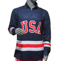 USA Hockey Adult Miracle on Ice 1980 Team Jersey Authentic 1/4 Zip Pullover 3XL- Navy