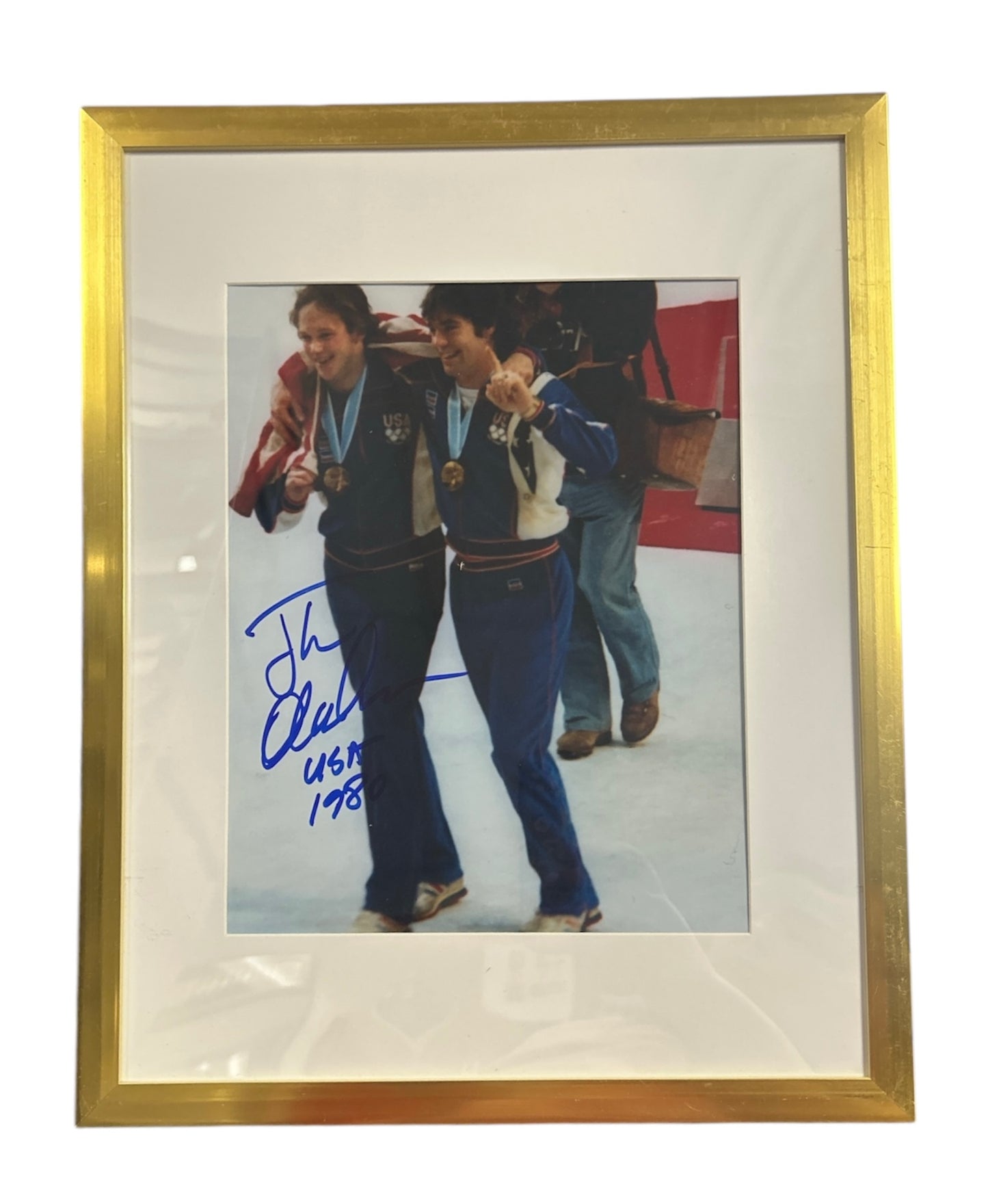 Jack O'Callahan Miracle on Ice 1980 USA Hockey Team Lake Placid "Big U" 8x10 inch Photo Signed and Framed