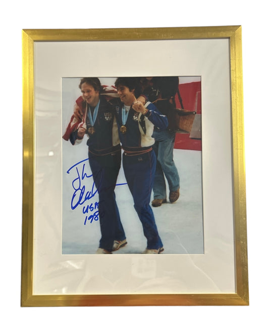 Jack O'Callahan Miracle on Ice 1980 USA Hockey Team Lake Placid "BU" 8x10 inch Photo Signed and Framed