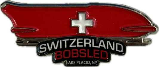 Switzerland Bobsled Team Lake Placid New York Official  Lapel Pin