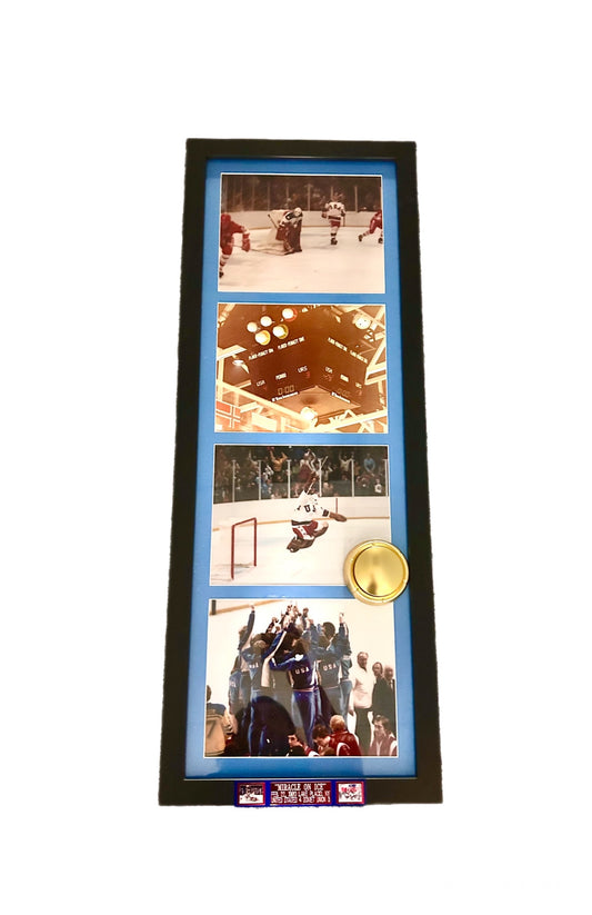 Official Miracle on Ice 4- 8 x 10 Picture Frame with last 30 seconds of the Game Voice Chip. NIB