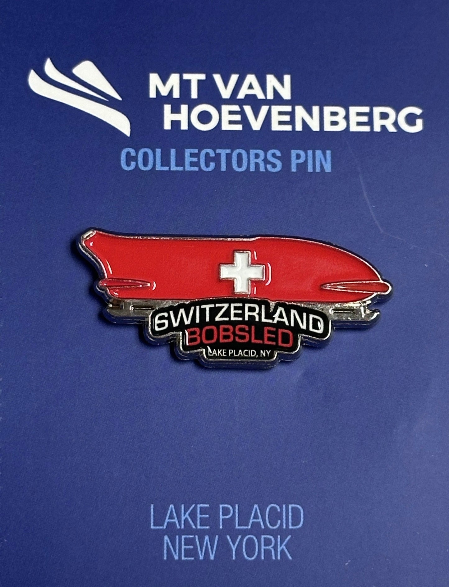 Switzerland Bobsled Team Lake Placid New York Official  Lapel Pin