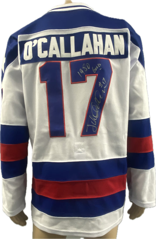 Jack O'Callahan USA Hockey Miracle on Ice 1980 Official SIGNED Hockey Jersey - White